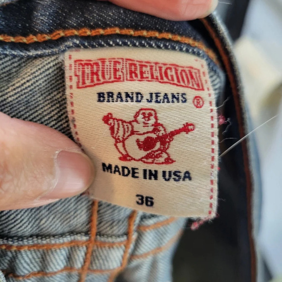 vintage True Religion flap pocket  straight leg jeans mens size 36 90s y2k - Picture 11 of 12